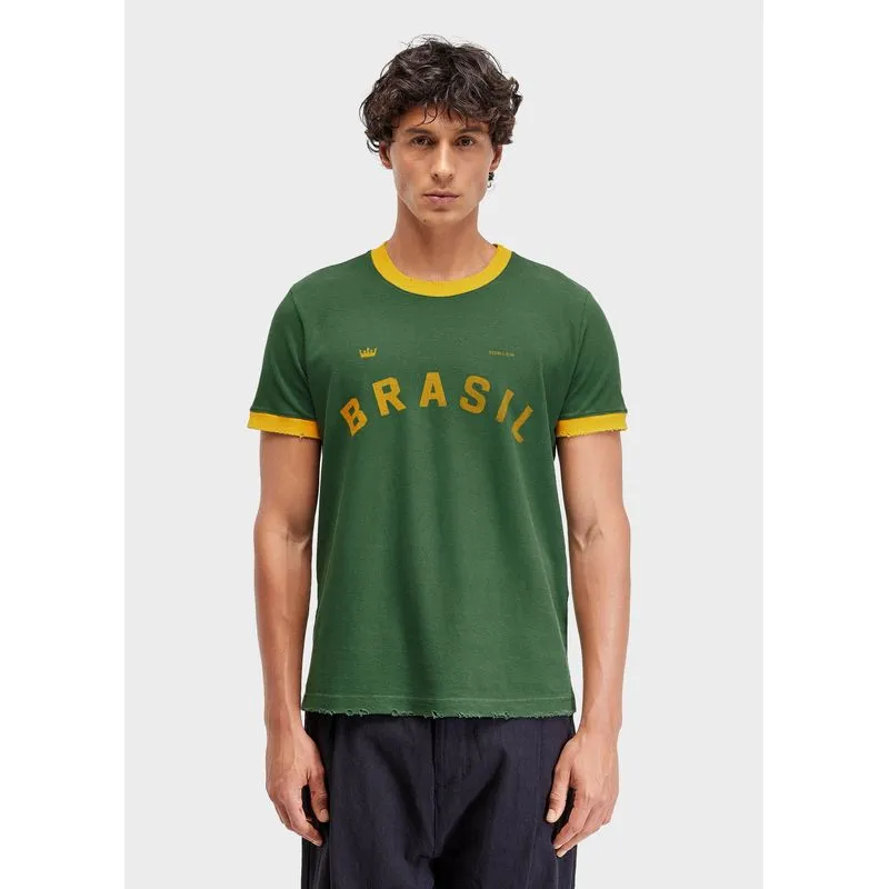 T-shirt slim football series - verde forest - M