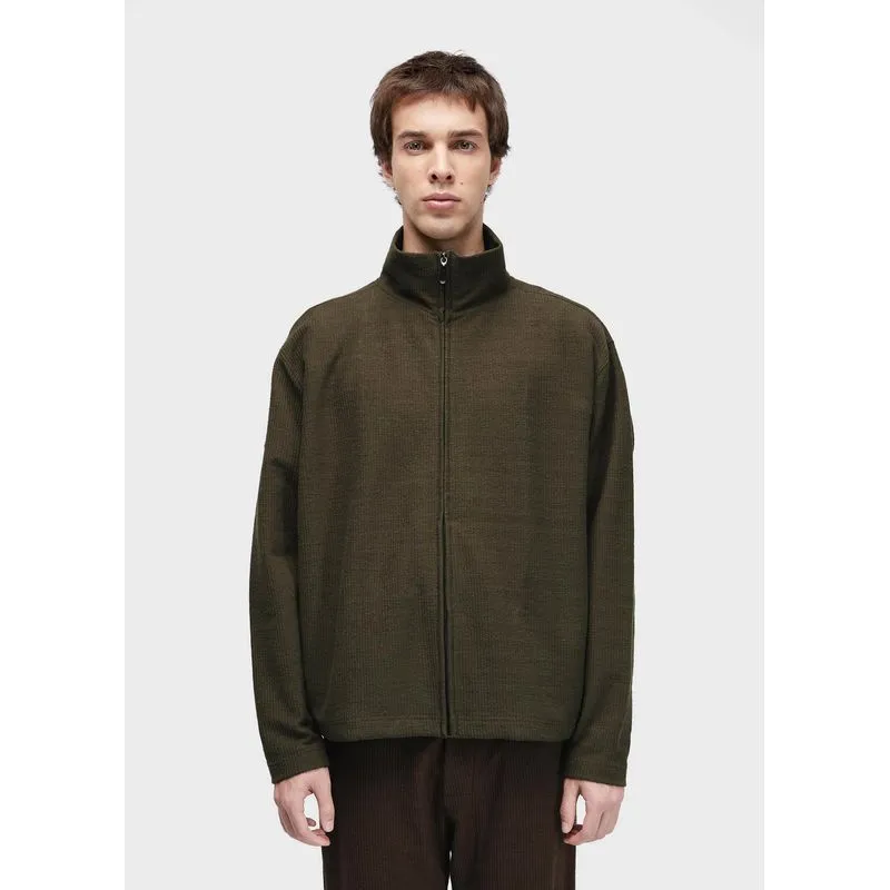 Moletom full ziper canelado trekking - verde forest - P