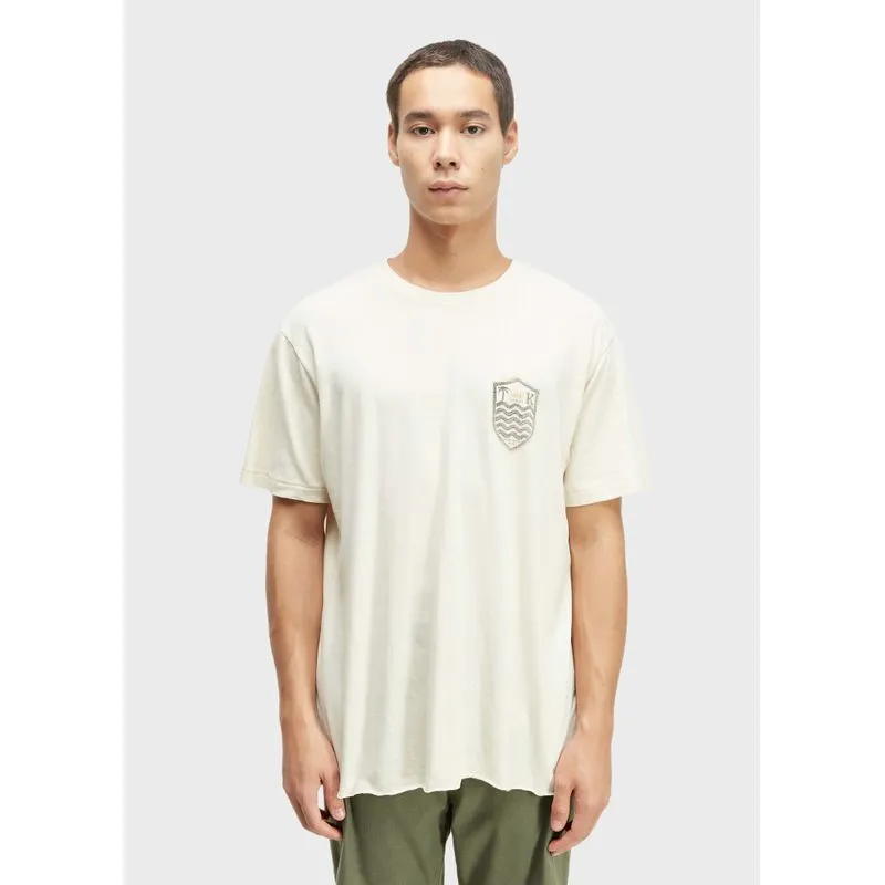 T-shirt brasão caiçara linen T-shirt brasão rustic linen mc - areia - M