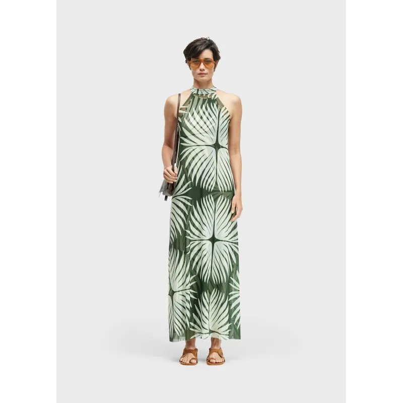 Vestido tule nadador palm 70´s - verde - G