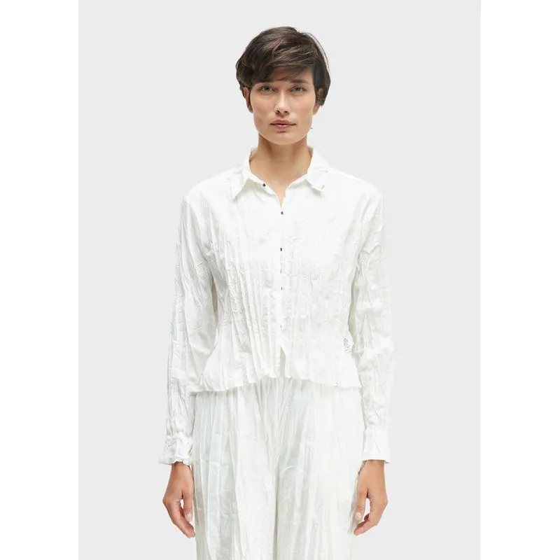 Camisa tricoline wrinkled Camisa ml tricoline wrinkle - off white - P