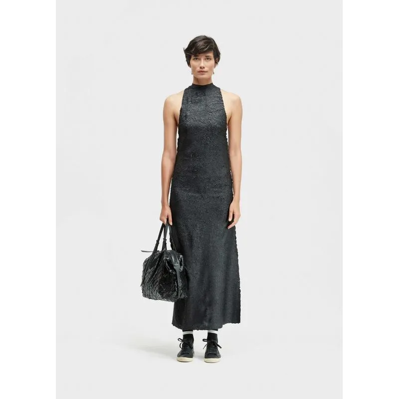 Vestido raglan plissado crunch - preto - P