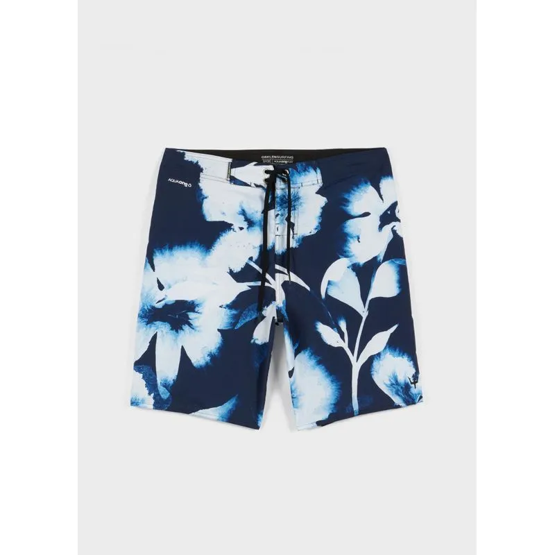Bermuda surf aquaone flex floral agua - reclassificar - 40