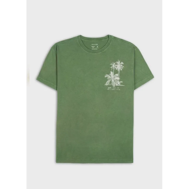 T-shirt stone drawn palms mc - verde - P