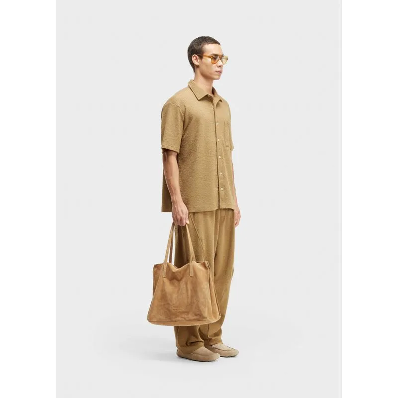 Calça over wrinkled bold Calça over wrinkle bold - marrom - P