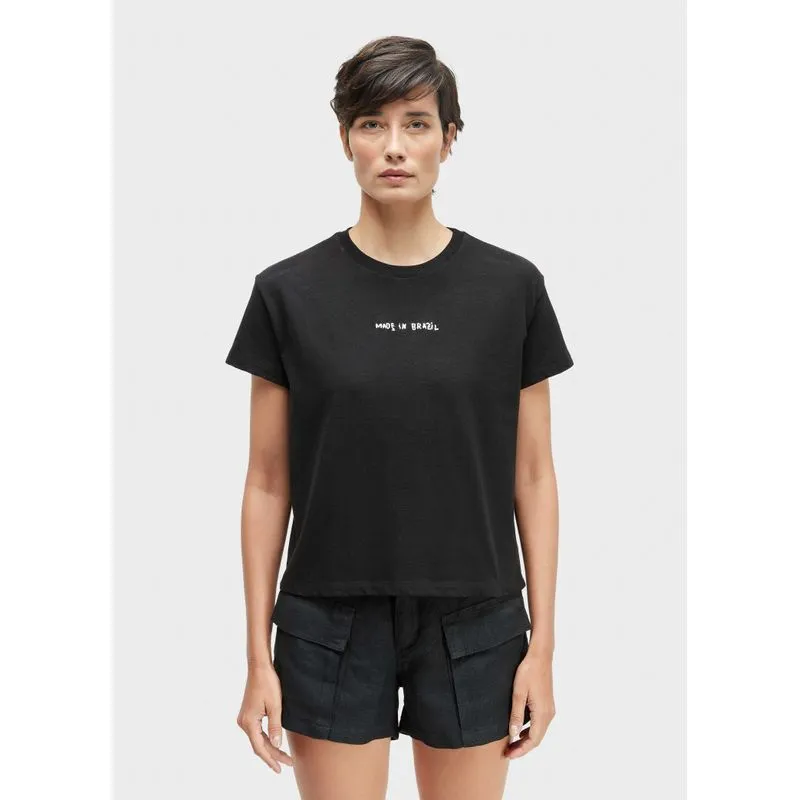 T-shirt bordada made in brazil T-shirt fem bordada made in brazil - preto - M