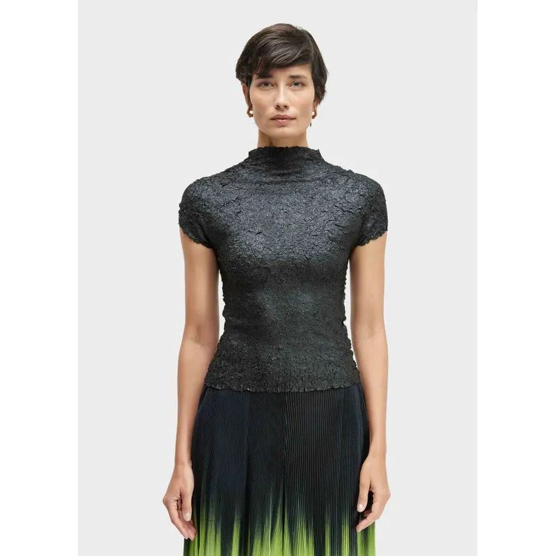 Blusa gola plissado crunch Blusa mc gola plissado crunch - preto - P