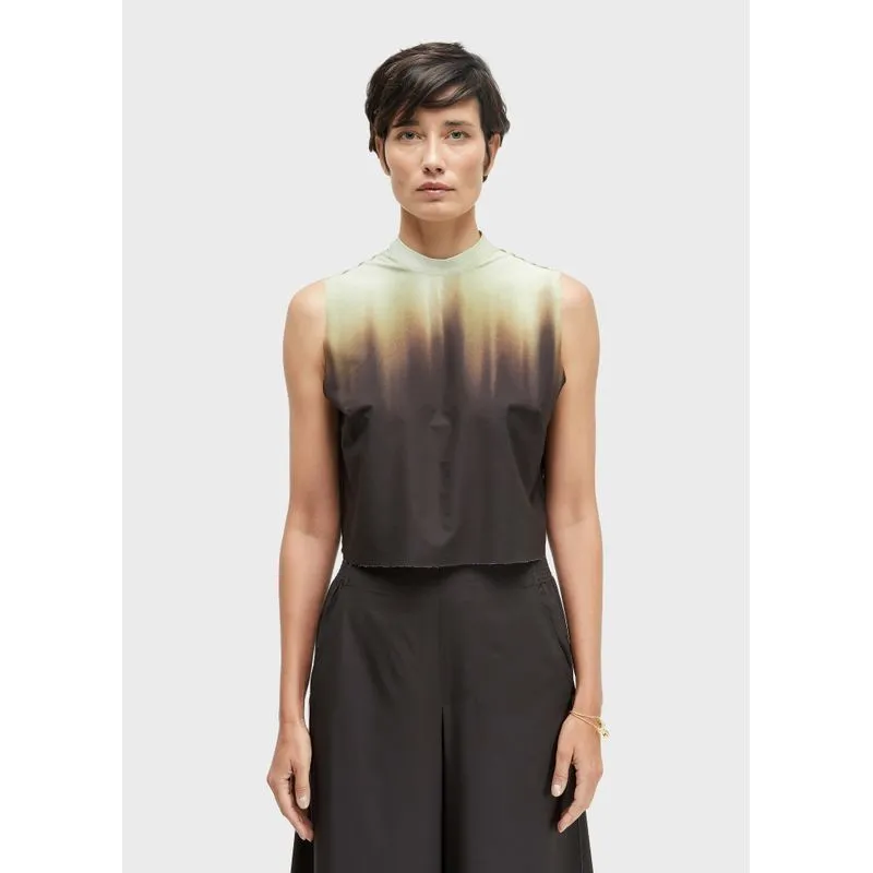 Blusa cropped blurred brown superlight - preto - G