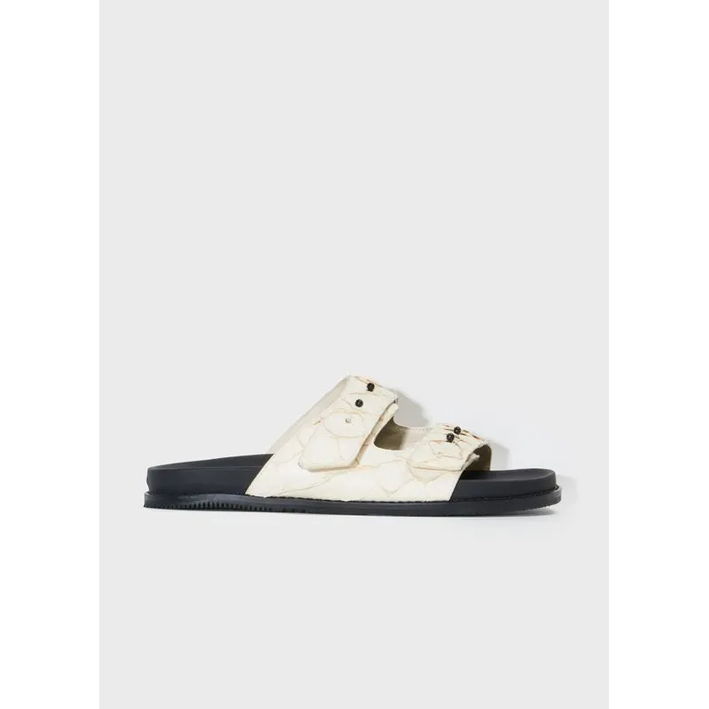 Sandalia slide tiras pirarucu - off white - 36