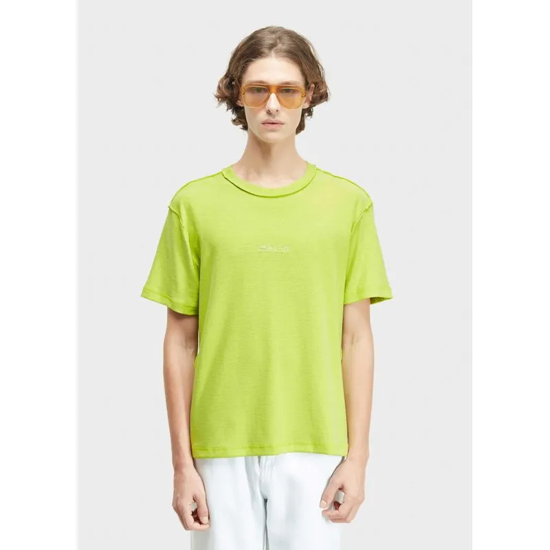 T-shirt avesso osklen bordado mc - verde neon - P
