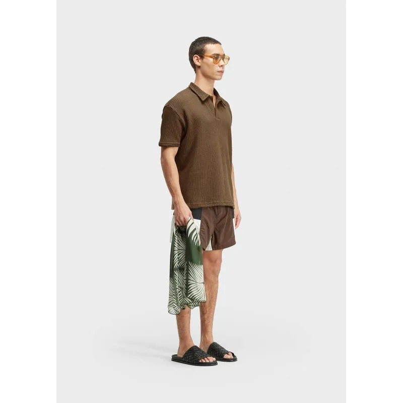 Camisa polo rustic knit mc - marrom - P