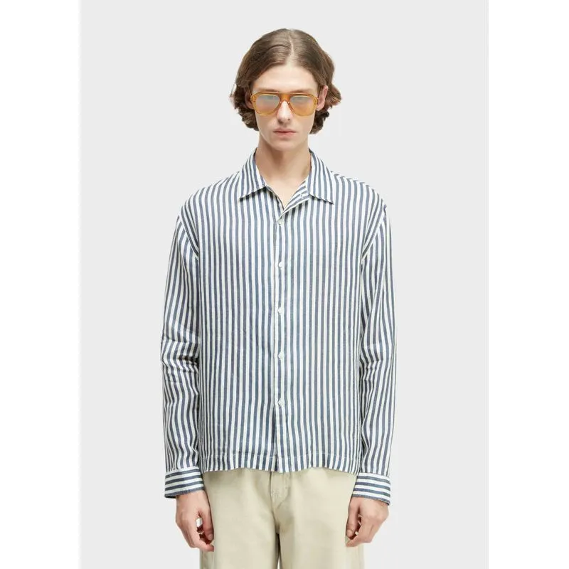 Camisa over navy stripes Camisa masc over navy stripes ml - off white - P
