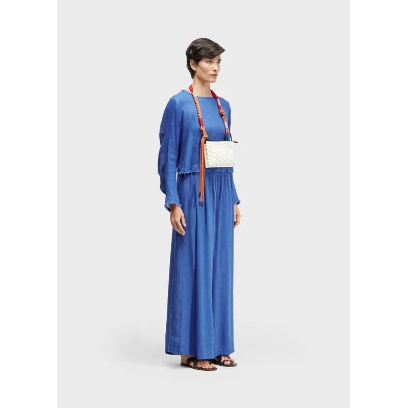 Calça elástico linho reciclado Calça elástico linho reciclado - azul - P