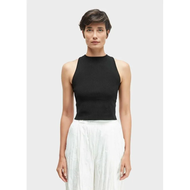 Top tricot costas transpassada - preto - M