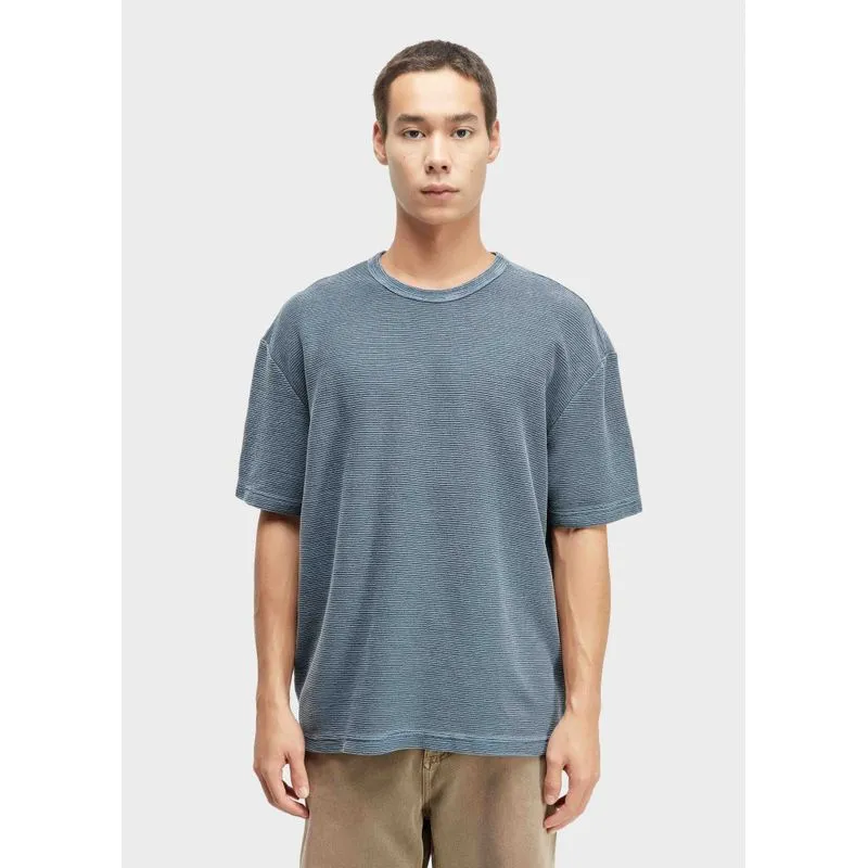 T-shirt canelado wrinkled washed T-shirt over canelado wrinkled washed mc - azul - M