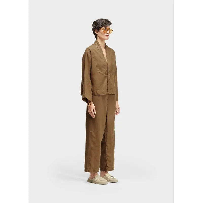 Calça judô linen - marrom - P