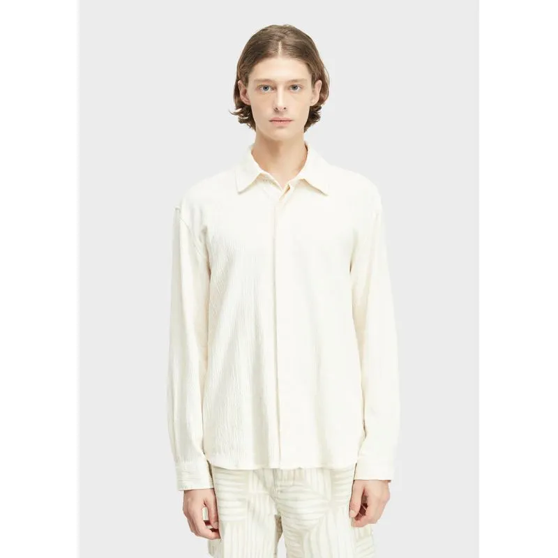 Camisa over wrinkled cotton ml - natural - G
