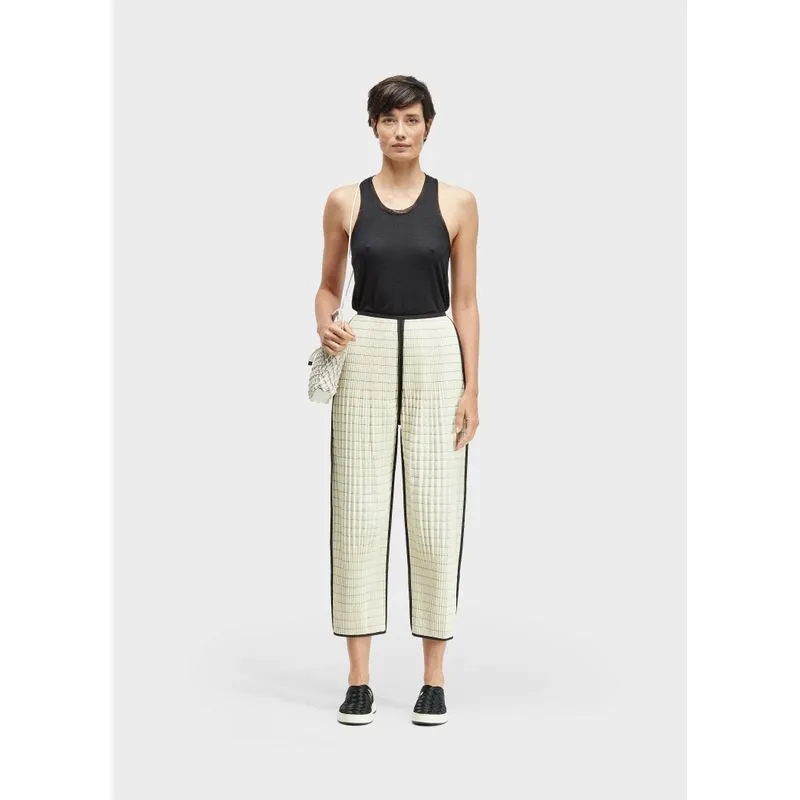 Calça over plisse matelasse double - off white - 38
