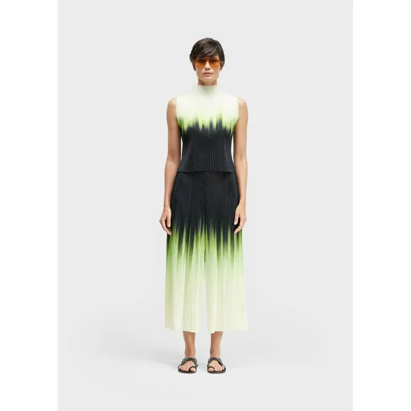 Calça ampla plisse blurred neon - preto - M