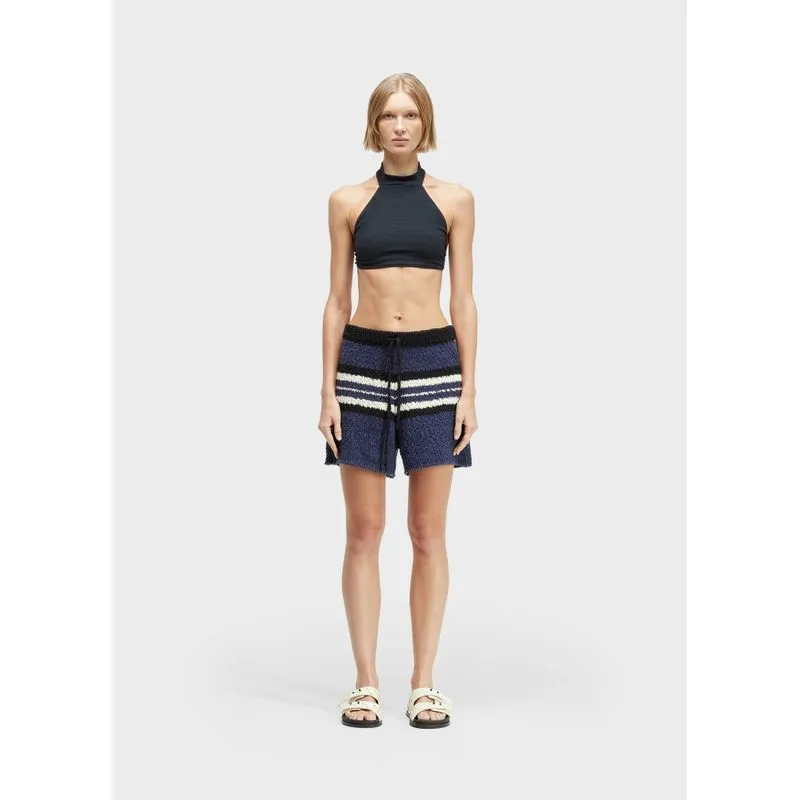 Short tricot listras Short fem tricot listras - azul - M