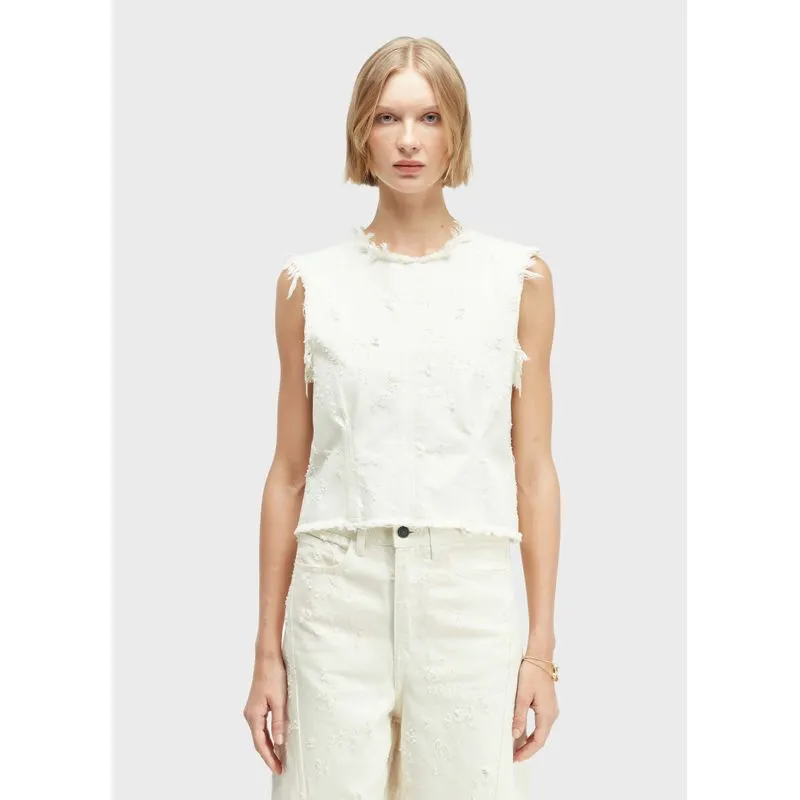 Blusa sleeveless denin texture - natural - M