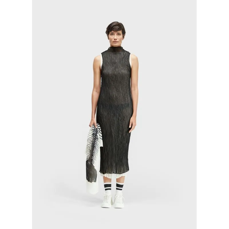 Vestido sleeveless plisse duo - reclassificar - M