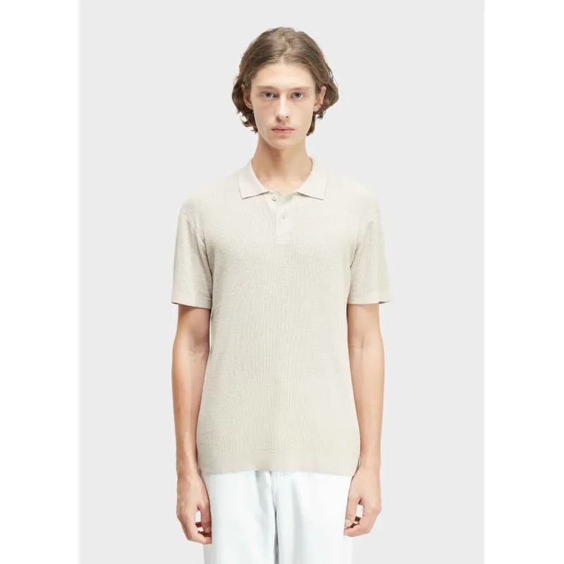 Polo tricot fluid rib - areia - G