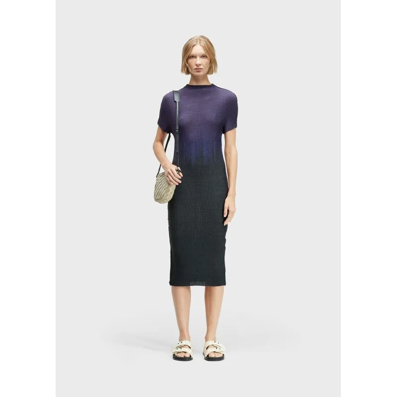 Vestido midi pixel blurred dark blue - reclassificar - G