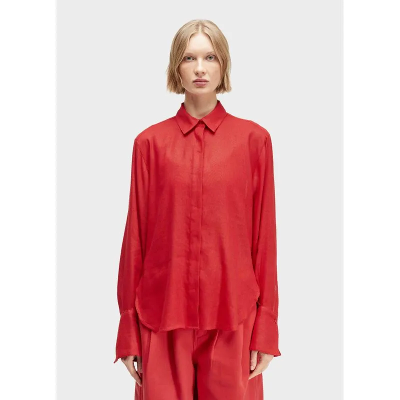 Camisa linho Camisa ml linho - vermelho - G