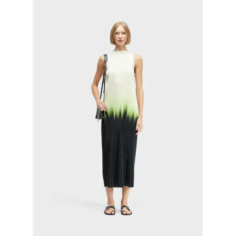 Vestido plisse blurred neon - preto - G