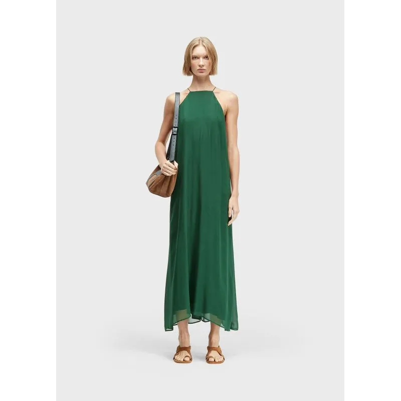 Vestido longo twisted fluid - verde forest - G