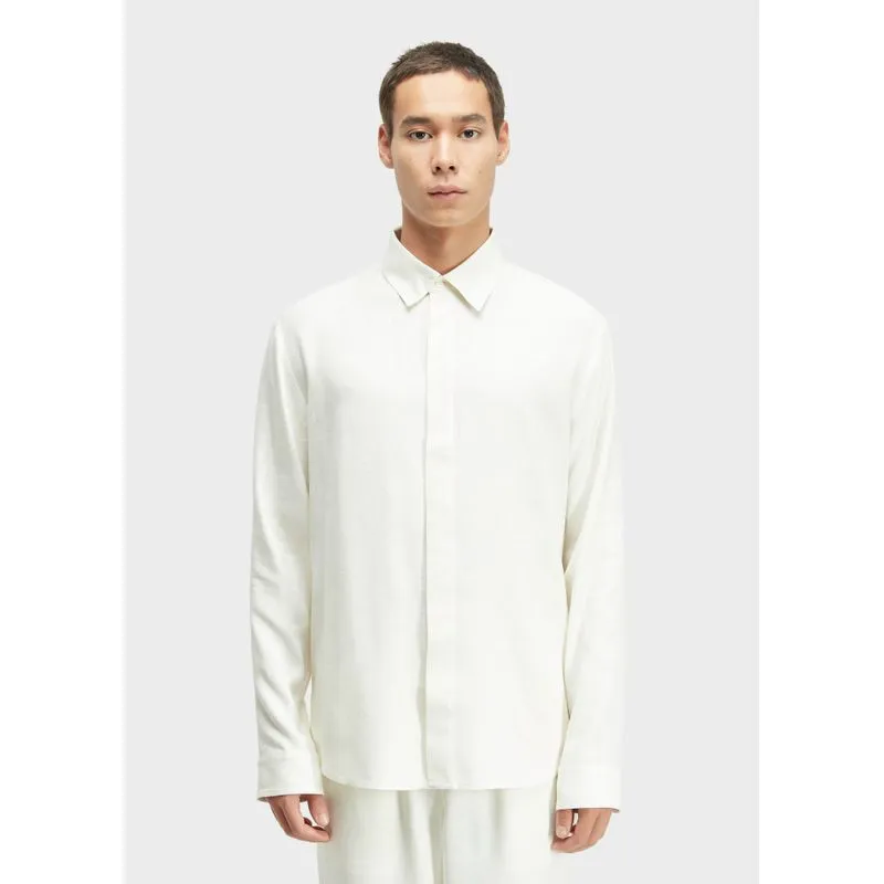 Camisa jacquard silk ml - off white - GG