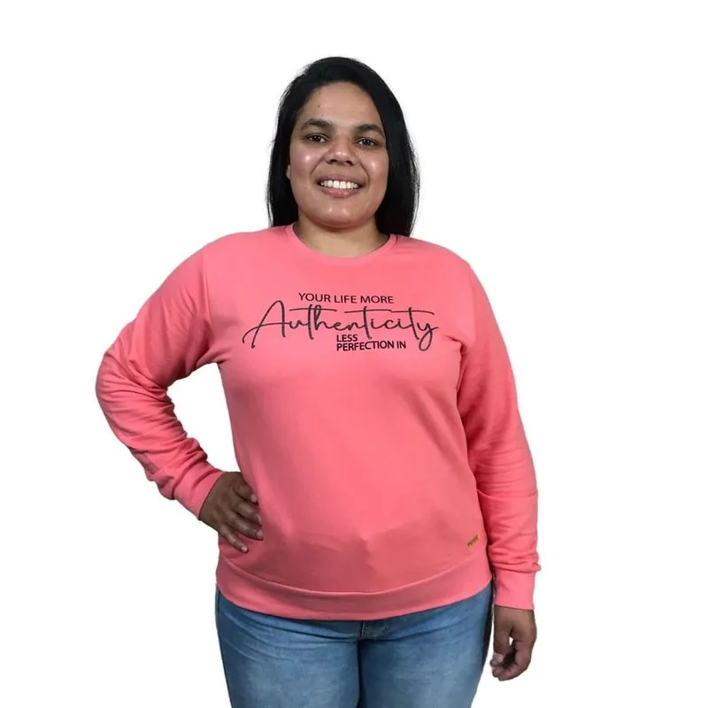 Blusao feminino de moletinho plus size