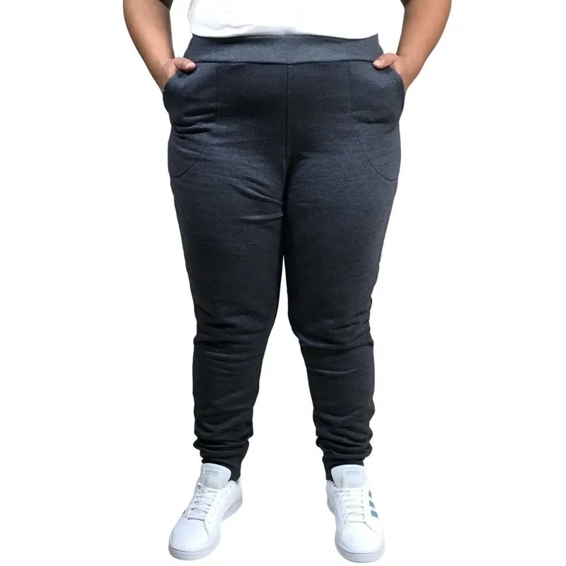 Calca jogger de moletom p. A plus size