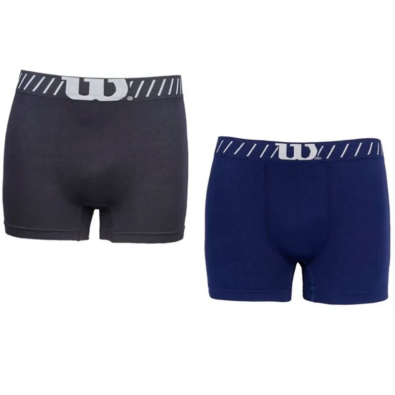 Kit de Cuecas Boxer Wilson Microfibra Sem Costura com 2 Unidades B343814 - Adulto Preto P