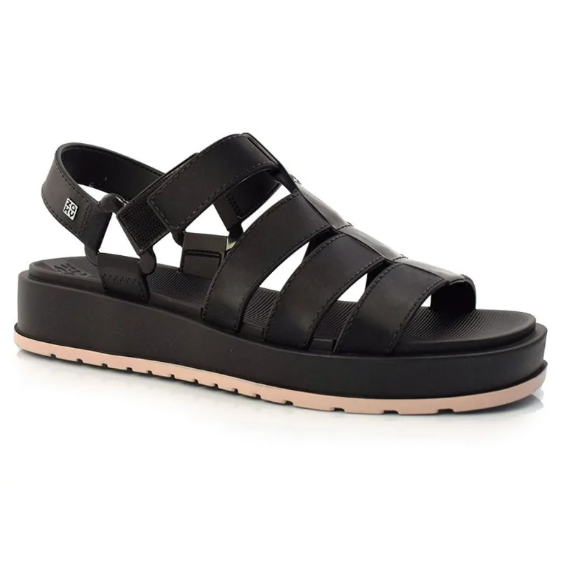 Sandália Tratorada Flatform Zaxy Conectada Preto 18421 35