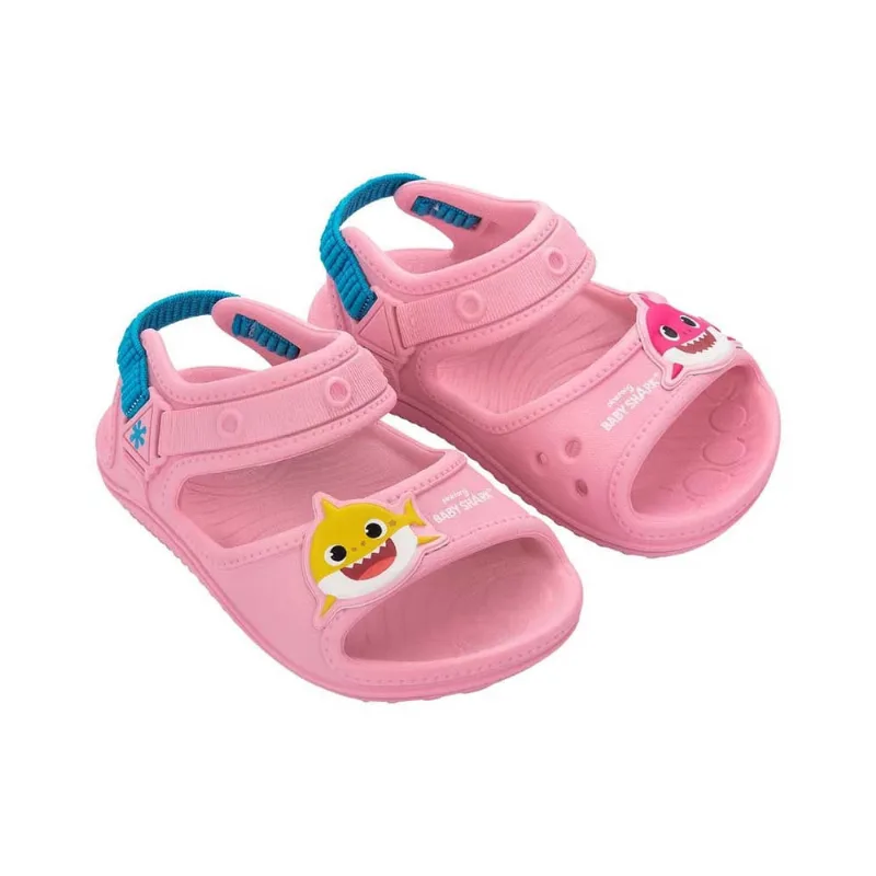 Sandália Ipanema Baby Shark Happy Rosa e Azul 21
