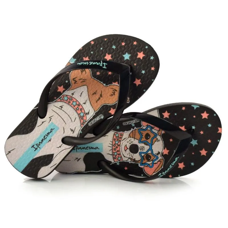 Chinelo Infantil Ipanema Pets Pop Preto 26836 29/30