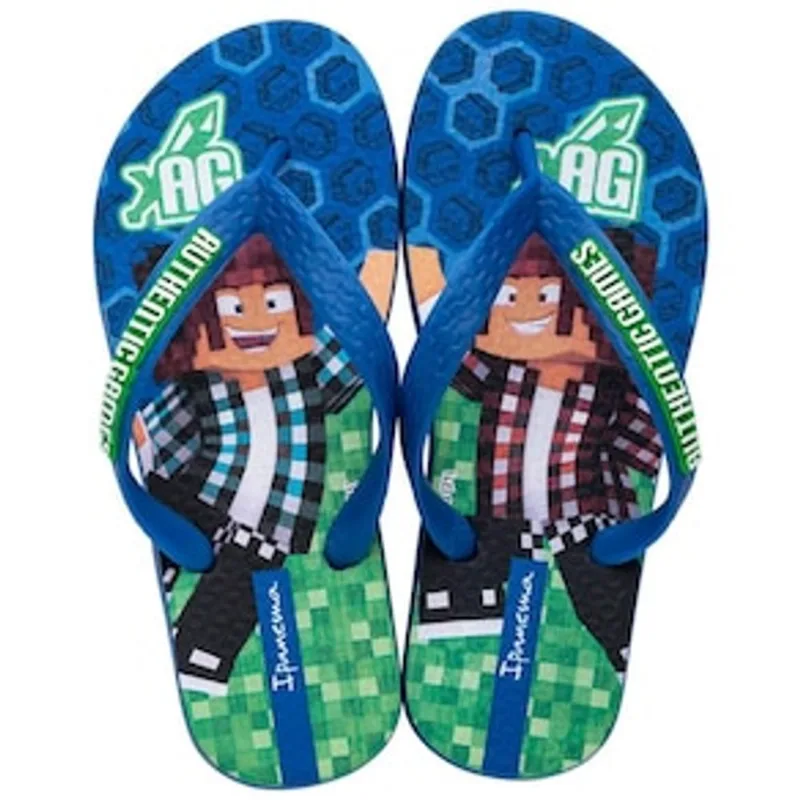 Chinelo Infantil Masculino Authentic Games Ipanema Kids - Azul/Verde