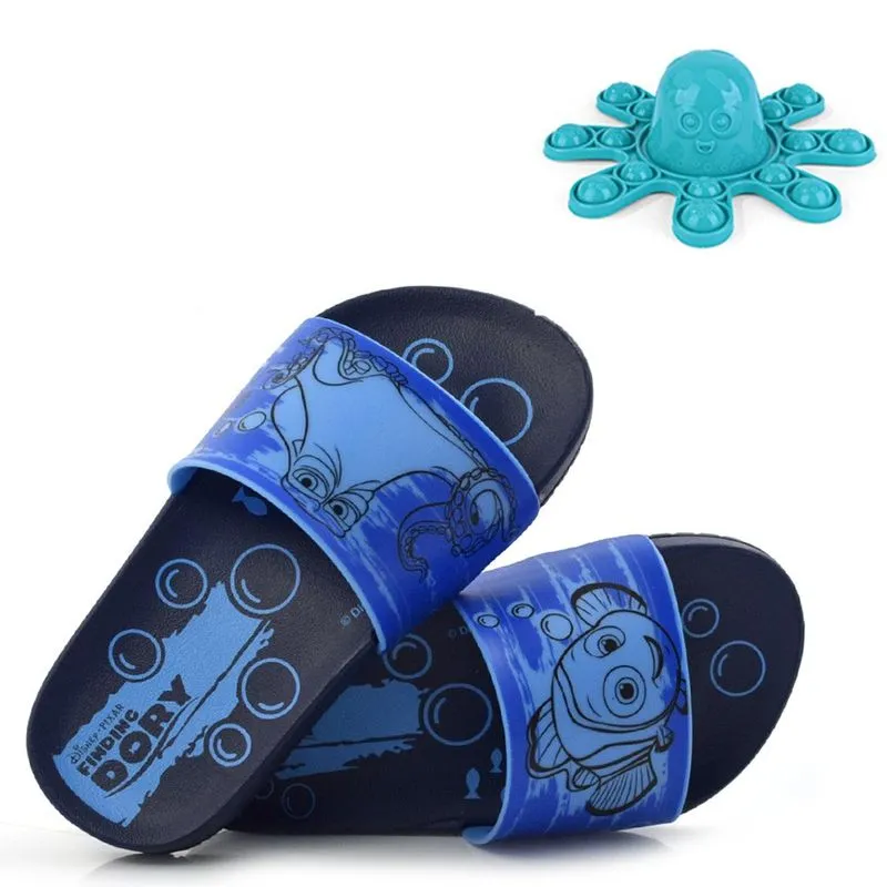 Chinelo Slide Infantil Dory com Polvo das Emoções/Pop It Azul 22769 32/33