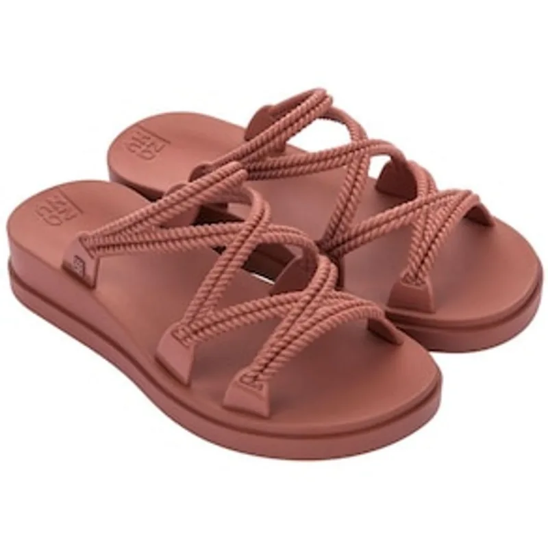 Sandália Slide Feminina Zaxy Tramas - Rosé Escuro - 39/40 Rosê