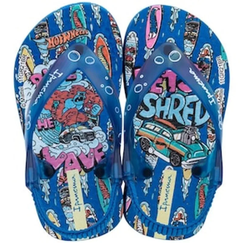 Chinelo Infantil Masculino Hot Wheels Ipanema Baby - Azul - 23/24