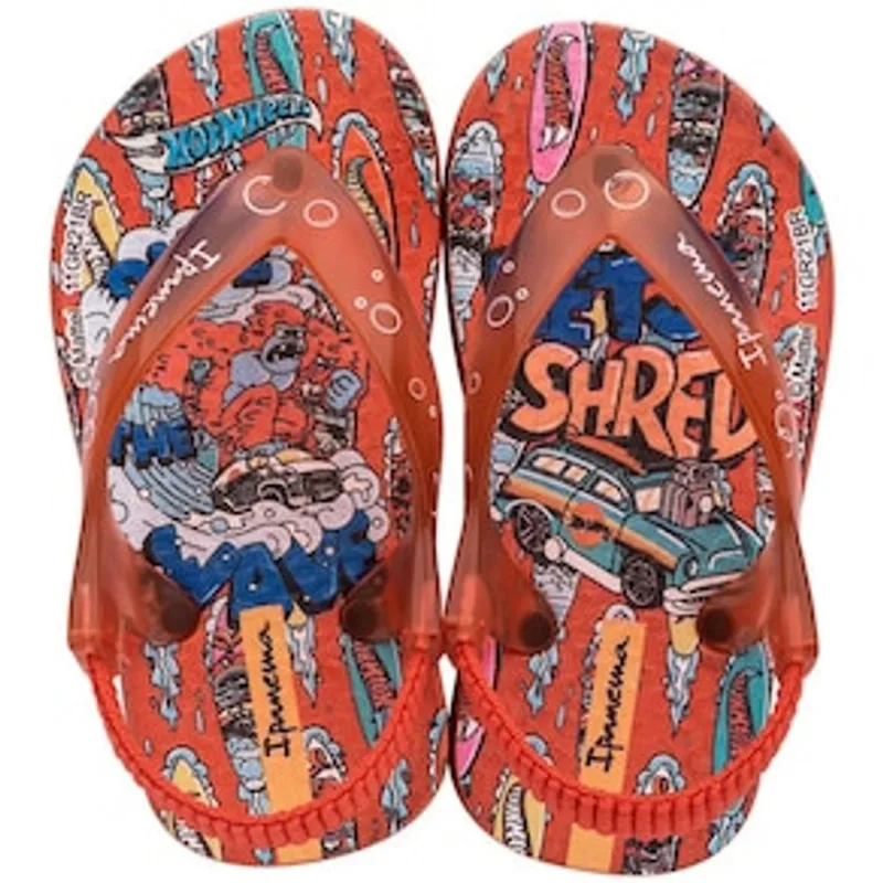 Chinelo Infantil Masculino Hot Wheels Ipanema Baby - Vermelho - 17/18