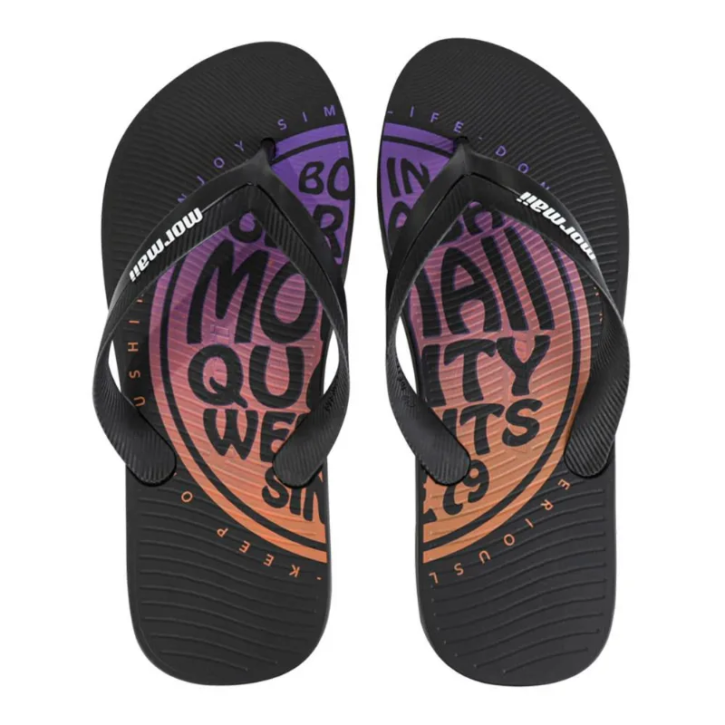 Chinelo Mormaii tropical graphics adulto Preto-preto-laranja 45-46