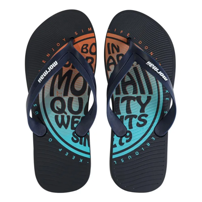 Chinelo Mormaii tropical graphics adulto Azul-azul-laranja 37-38