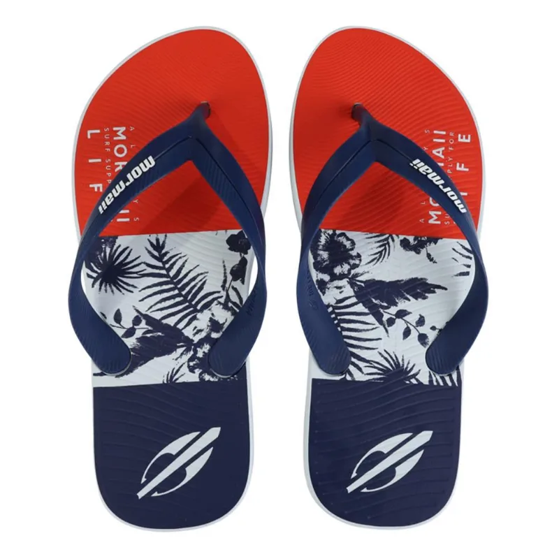 Chinelo Mormaii tropical graphics adulto Branco-azul-vermelho 45-46