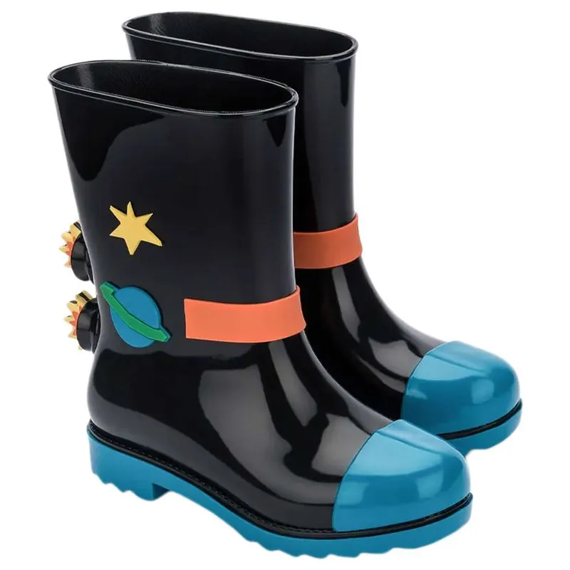 Mini Melissa Rain Boot + Fábula 33677 PRETO/AZUL 31