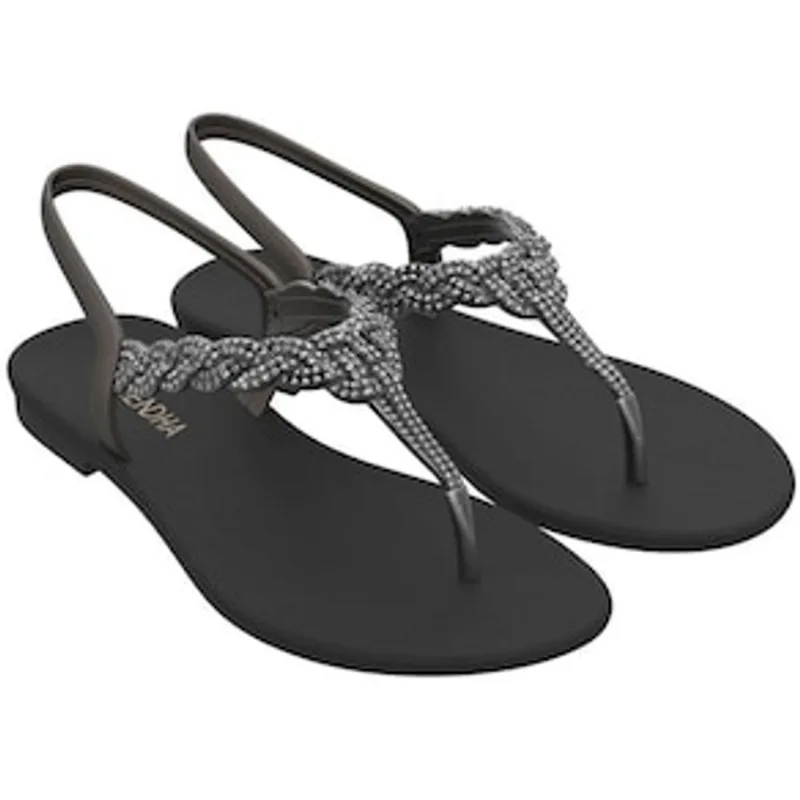 Sandália Feminina Grenda Cacau Exuberante - Preta - 39/40 Preto