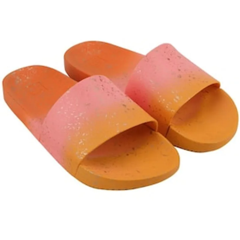 Chinelo Slide Feminino Zaxy Viva Snap Tye Dye - Rosa/Amarelo