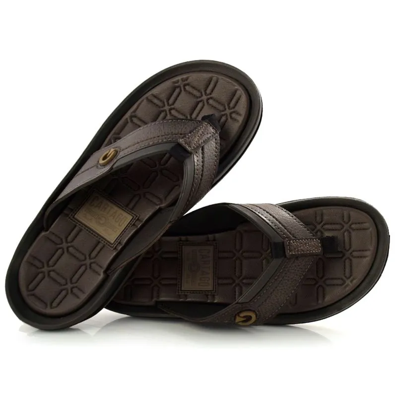 Chinelo Masculino Cartago Santorini VI Marrom 12016 41